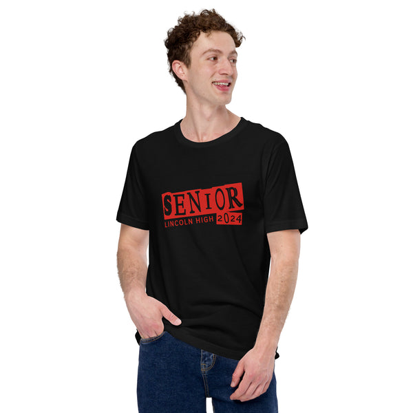 Lincoln High 24 Unisex t-shirt-Red Print